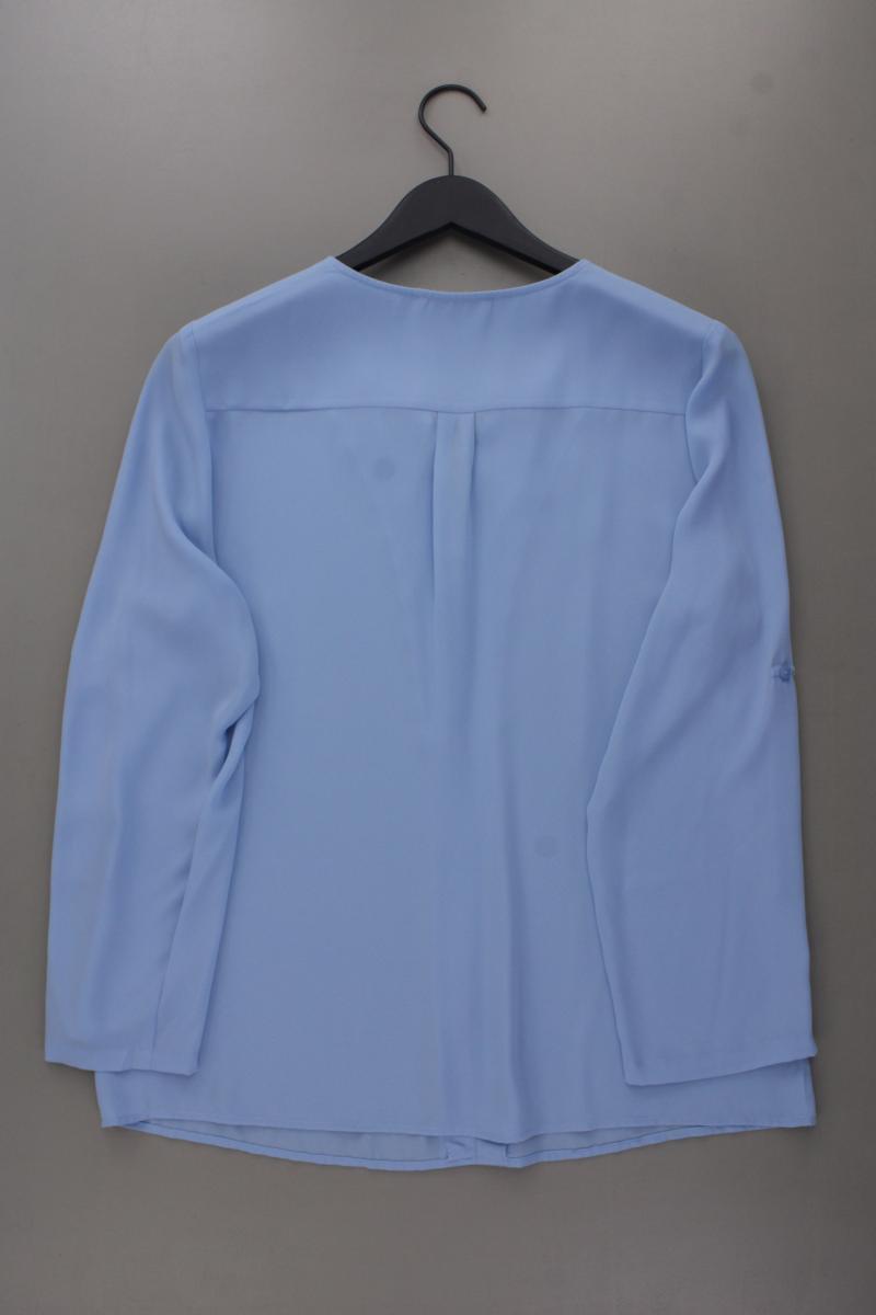 Eva Lutz Langarmbluse Gr. 42 blau aus Polyester
