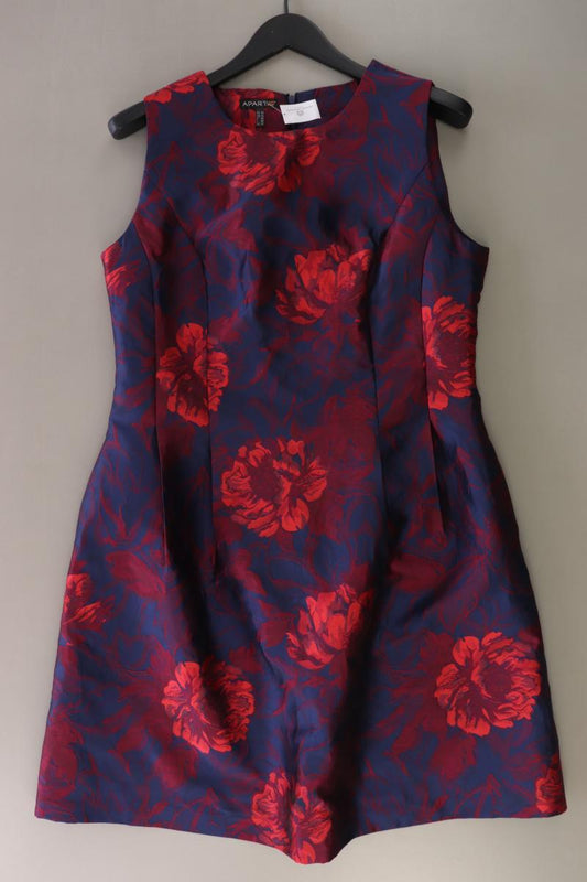 Apart Abendkleid Gr. 42 mit Blumenmuster Ärmellos blau aus Polyester