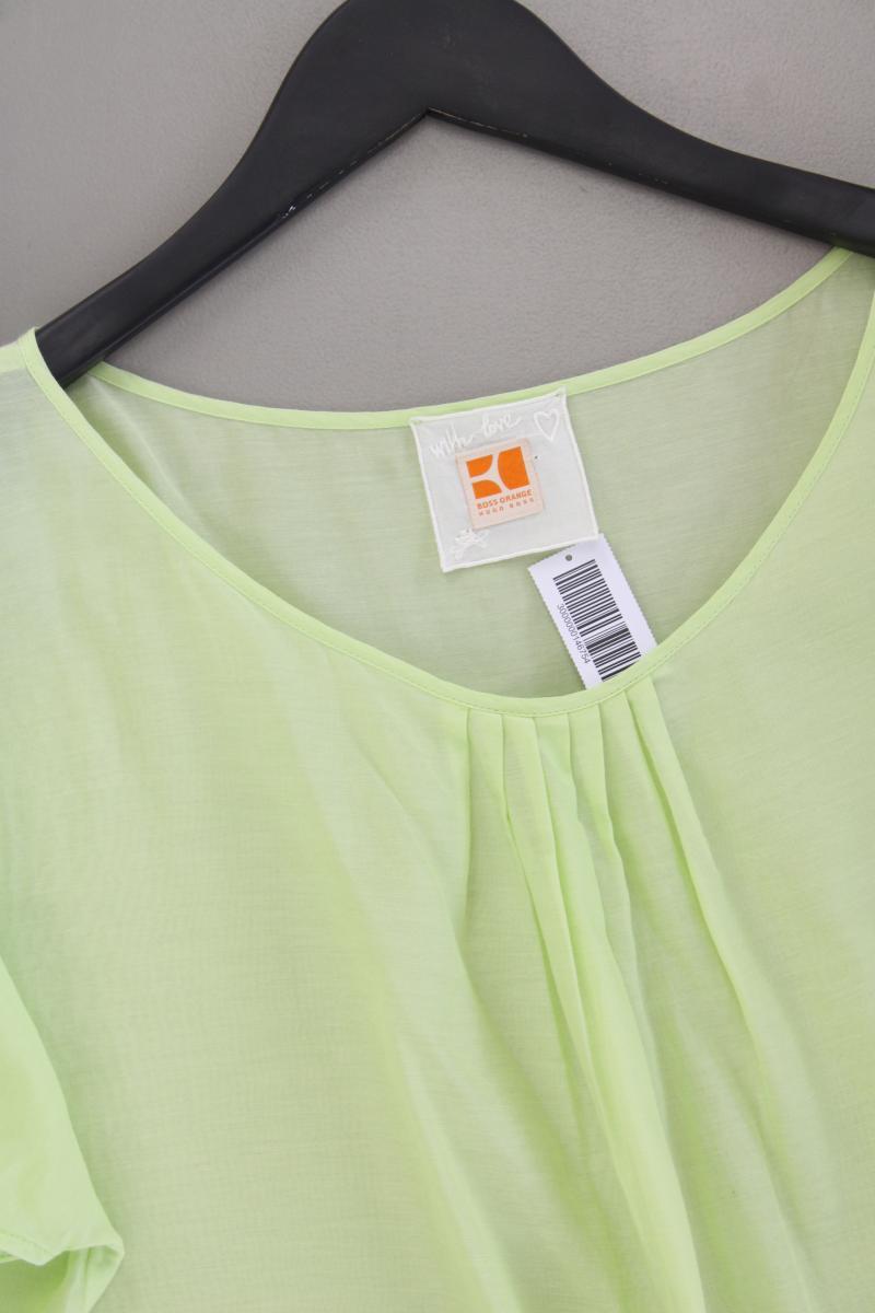 BOSS Orange Bluse mit Seide Gr. 36 neuwertig Kurzarm grün aus Baumwolle