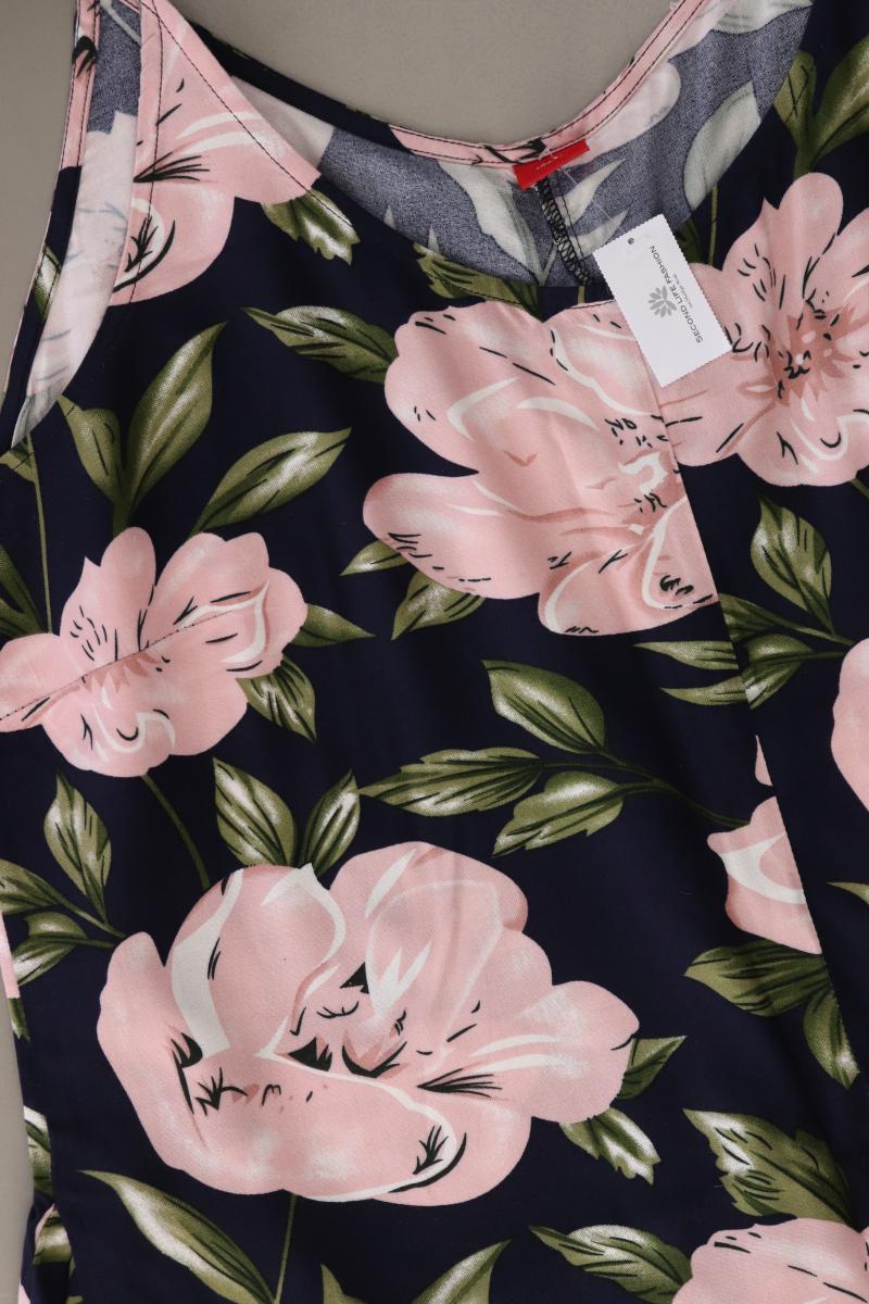 s.Oliver Langer Jumpsuit Gr. 42 mit Blumenmuster blau aus Viskose