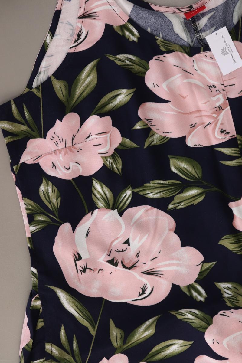 s.Oliver Langer Jumpsuit Gr. 42 mit Blumenmuster blau aus Viskose