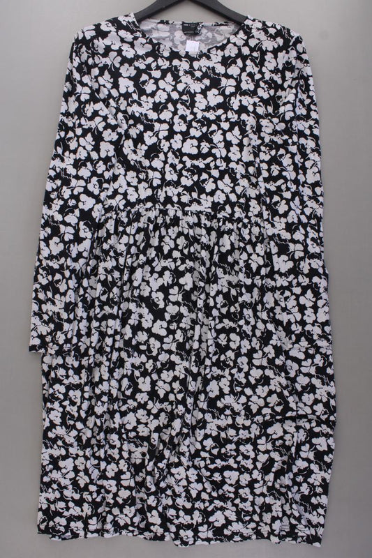 Asos Jerseykleid Gr. 44 mit Blumenmuster Langarm grau