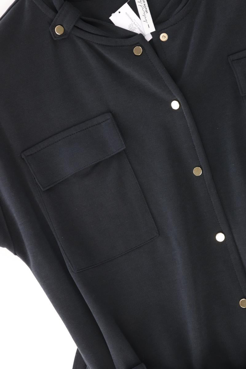 Summum Kurzarmkleid Gr. L neuwertig mit Gürtel schwarz aus Modal
