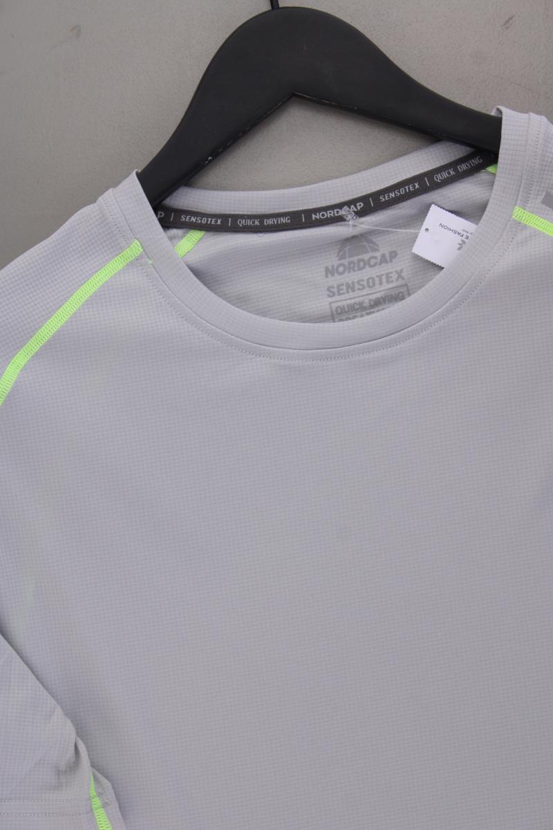 Nordcap Sportshirt für Herren Gr. L neuwertig Kurzarm grau aus Polyester