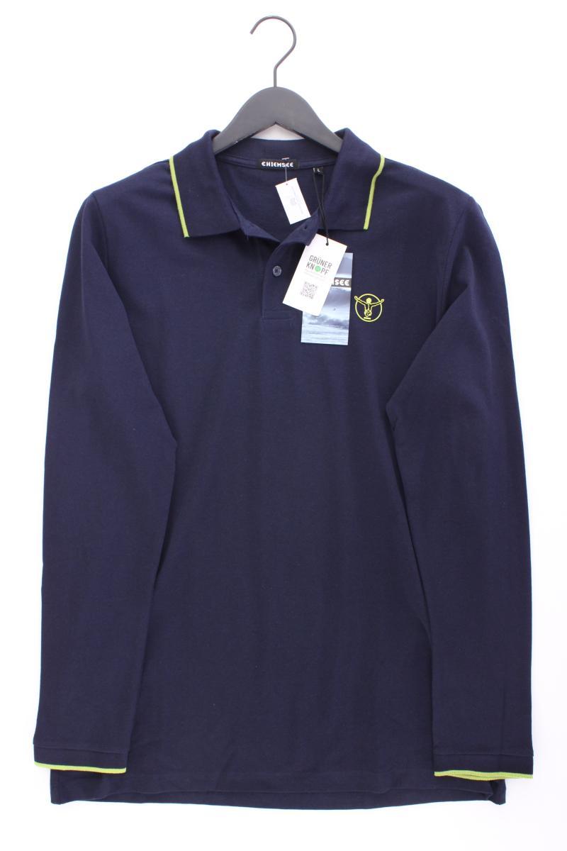 Chiemsee Poloshirt für Herren Gr. L neu mit Etikett Langarm blau aus Baumwolle
