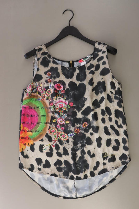 Desigual Ärmellose Bluse Gr. XL mit Tierdruck mehrfarbig aus Polyester