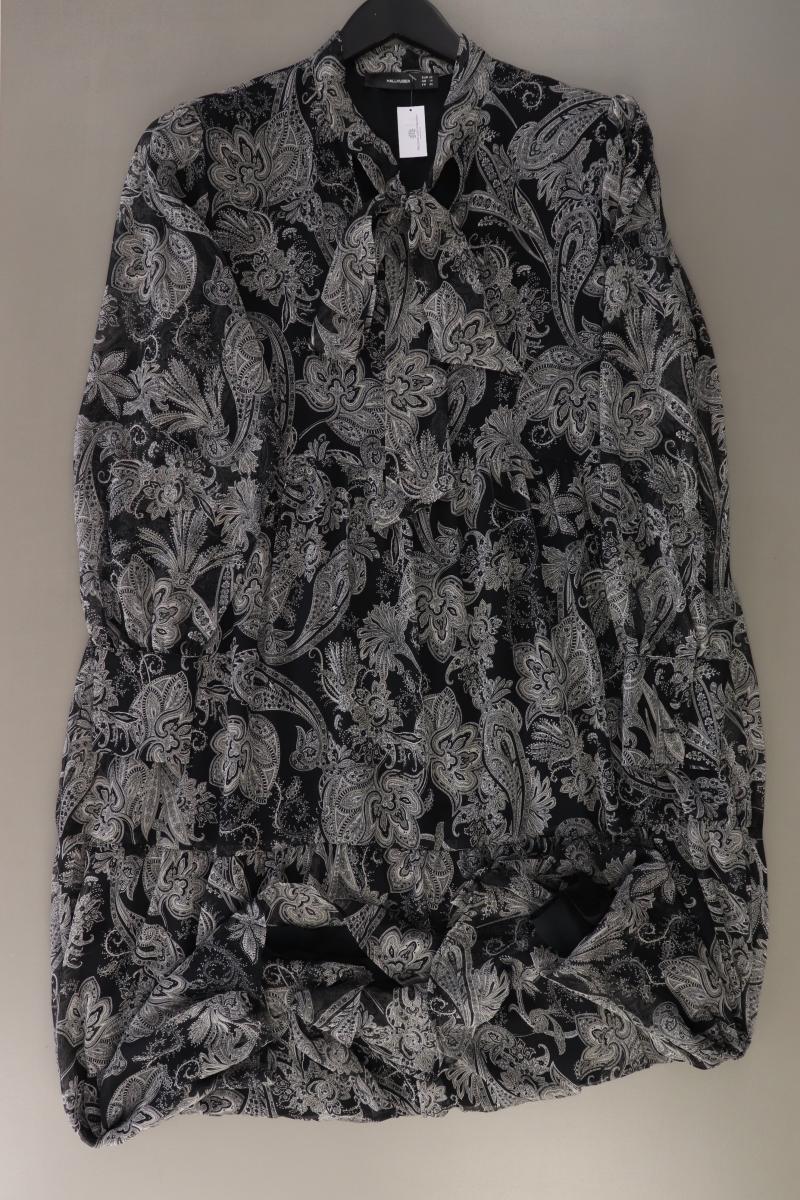 Hallhuber Langarmkleid Gr. 42 mit Paisleymuster grau aus Polyester
