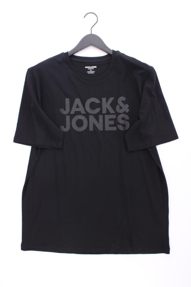 Jack & Jones Printshirt für Herren Gr. XL Kurzarm schwarz aus Baumwolle