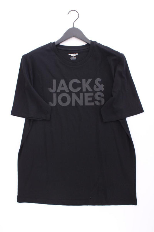 Jack & Jones Printshirt für Herren Gr. XL Kurzarm schwarz aus Baumwolle