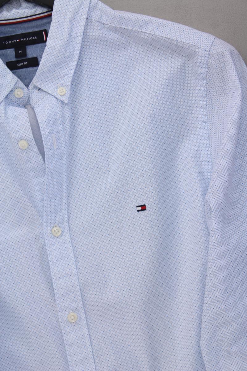 Tommy Hilfiger Langarmhemd für Herren Gr. M neuwertig blau aus Baumwolle
