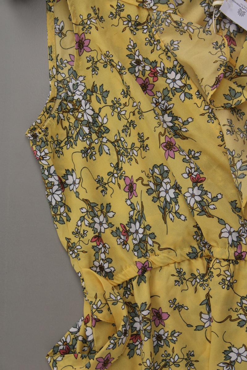 MAX STUDIO Ärmellose Bluse Gr. S mit Blumenmuster gelb aus Polyester