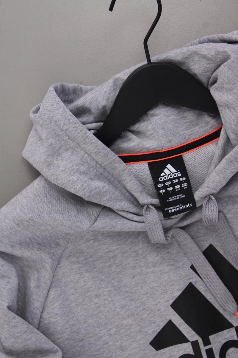 Adidas Hoodie für Herren Gr. L grau aus Baumwolle