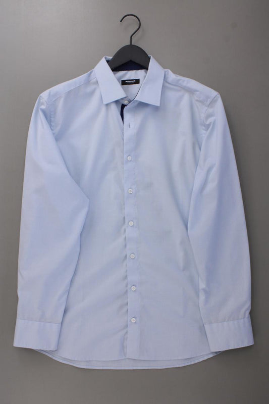 Walbusch Langarmhemd für Herren Gr. Hemdgröße 43 blau aus Baumwolle