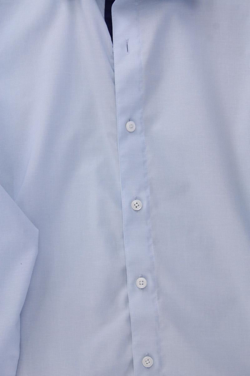 Walbusch Langarmhemd für Herren Gr. Hemdgröße 43 blau aus Baumwolle