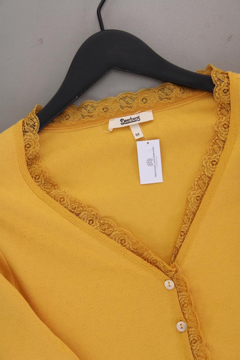 Deerberg Strickjacke Gr. M Langarm gelb aus Baumwolle