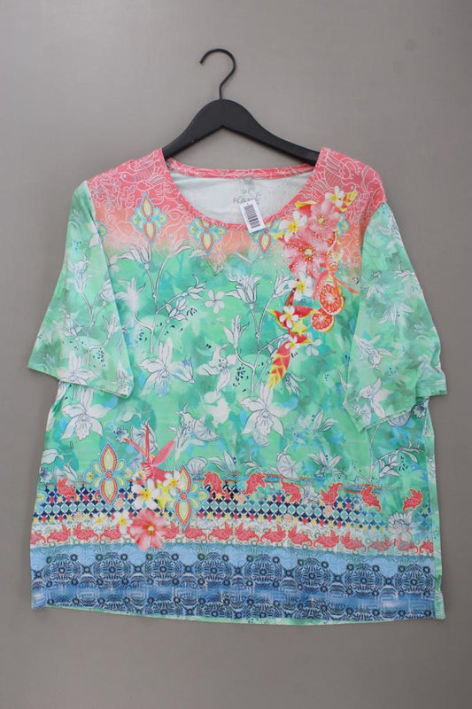 Rabe Printshirt Gr. 50 mit Blumenmuster Kurzarm mehrfarbig aus Viskose