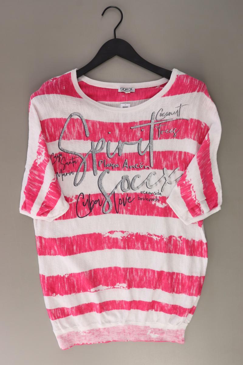 Soccx Ringelshirt Gr. 36 gestreift Kurzarm pink aus Baumwolle