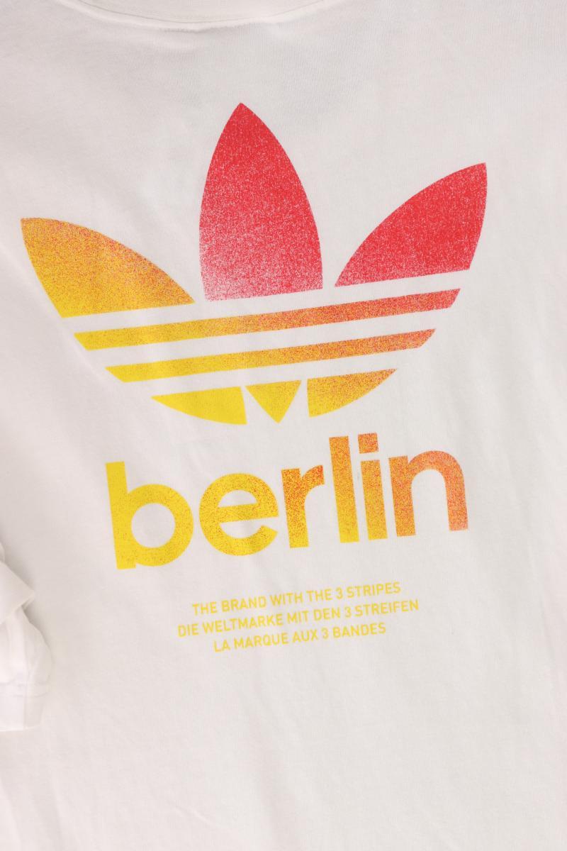 Adidas T-Shirt für Herren Gr. XL Kurzarm weiß aus Baumwolle
