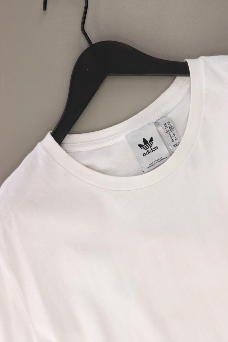Adidas T-Shirt für Herren Gr. XL Kurzarm weiß aus Baumwolle