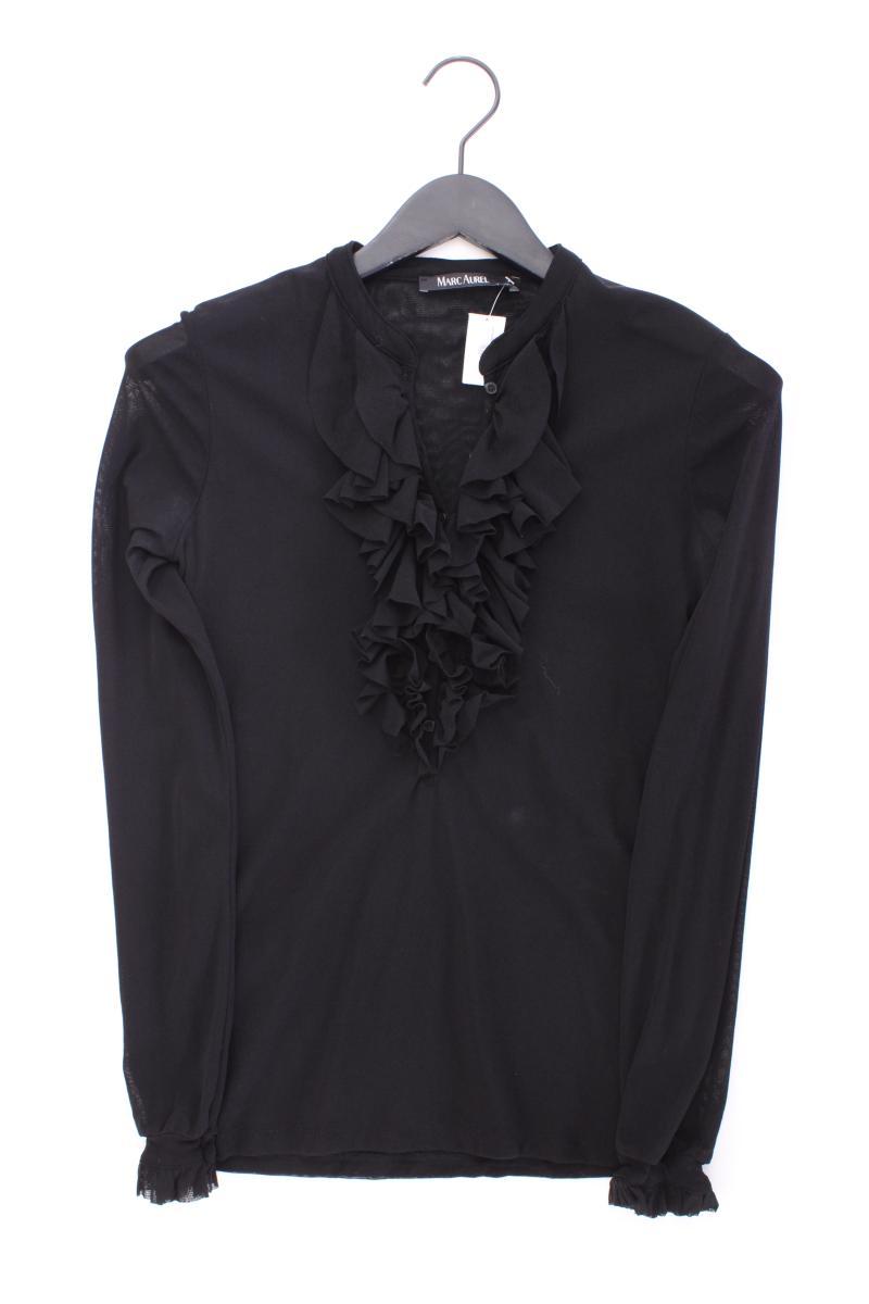 Marc Aurel Rüschenbluse Gr. 38 Langarm Vintage schwarz aus Polyamid