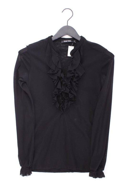 Marc Aurel Rüschenbluse Gr. 38 Langarm Vintage schwarz aus Polyamid