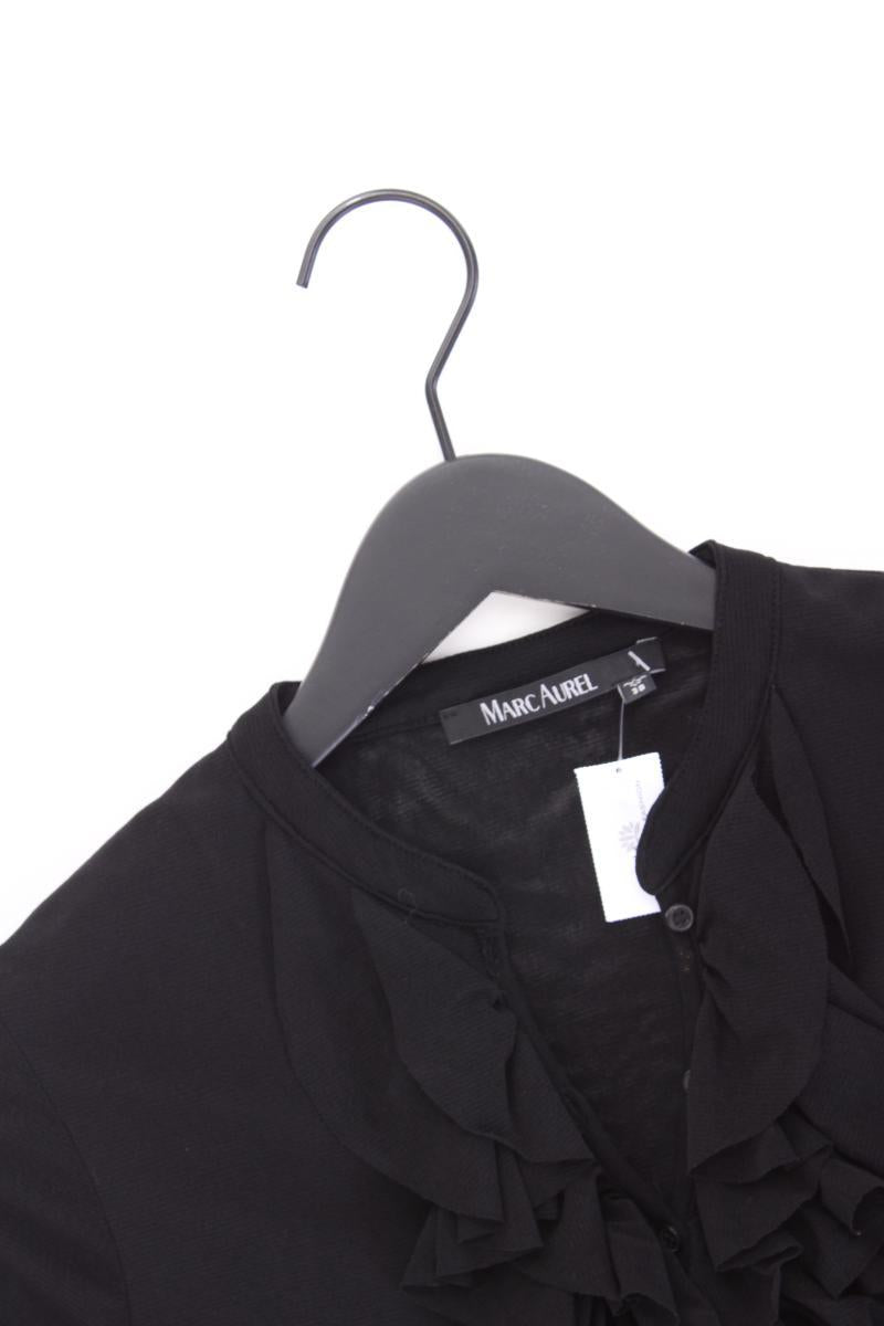Marc Aurel Rüschenbluse Gr. 38 Langarm Vintage schwarz aus Polyamid