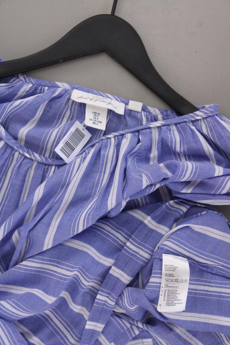 L.O.G.G. H&M Langarmbluse Gr. 34 gestreift blau aus Baumwolle