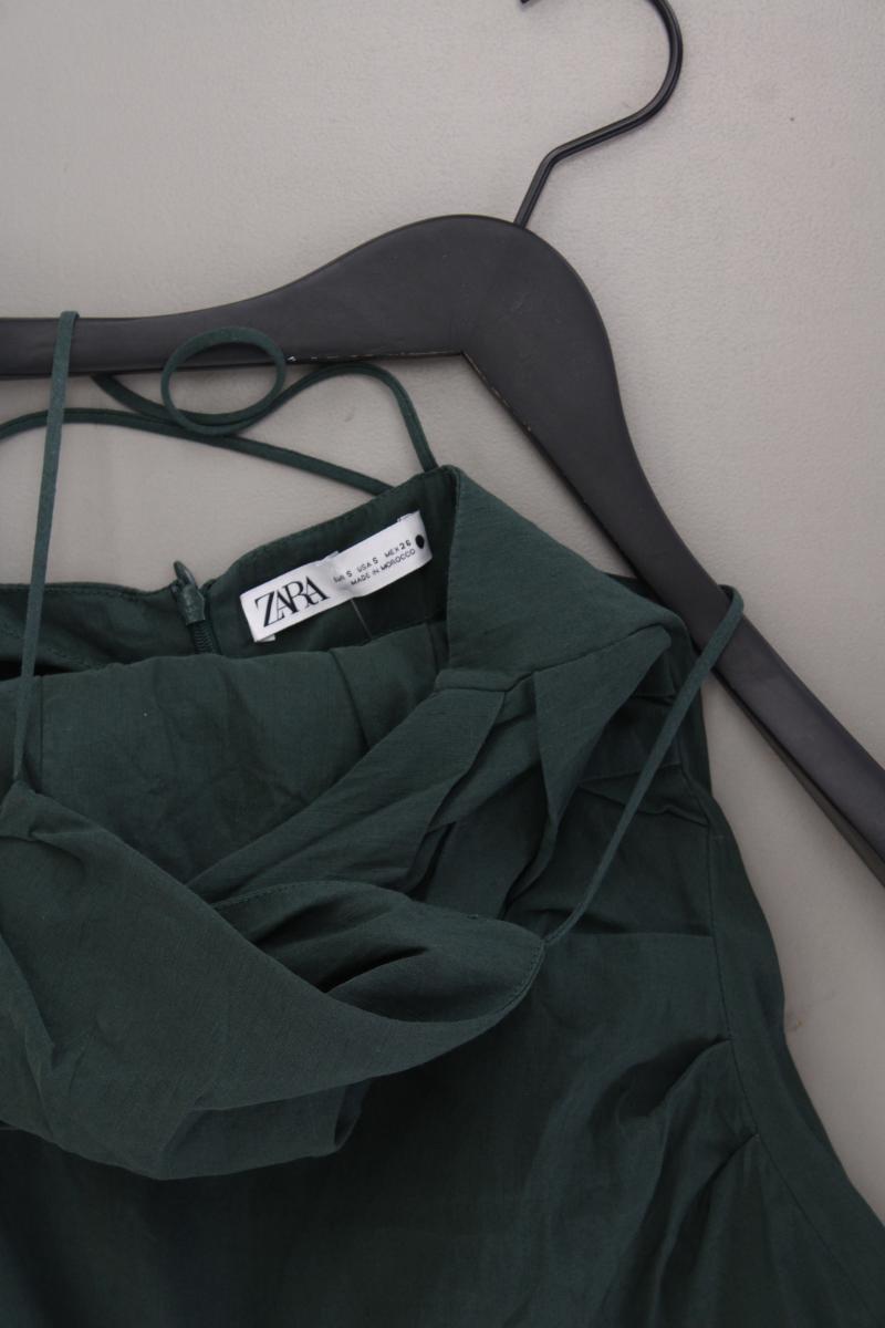 Zara Trägerkleid Gr. XS olivgrün aus Leinen