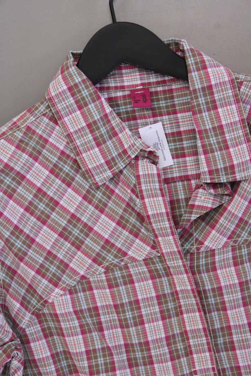 Salewa Karobluse Gr. 46 kariert Kurzarm pink aus Baumwolle