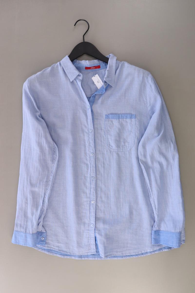 s.Oliver Langarmbluse Gr. 46 gestreift blau aus Viskose