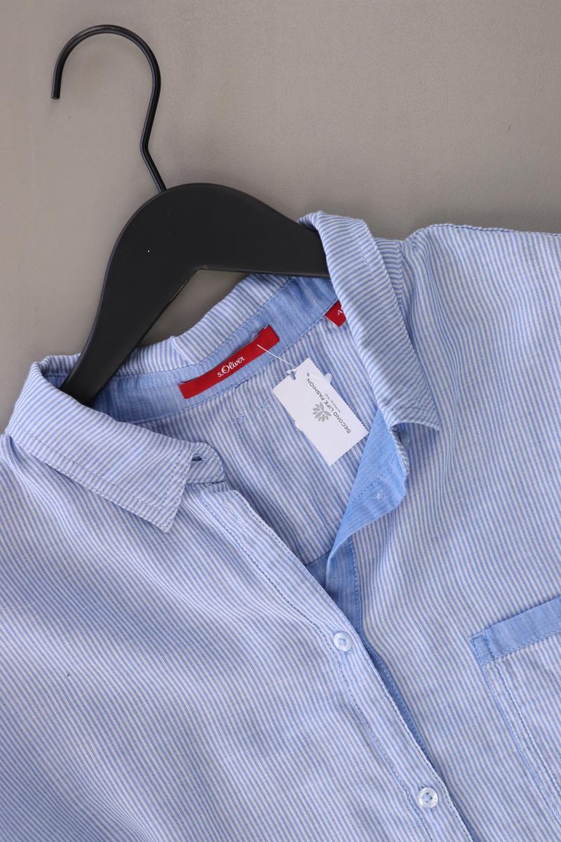 s.Oliver Langarmbluse Gr. 46 gestreift blau aus Viskose