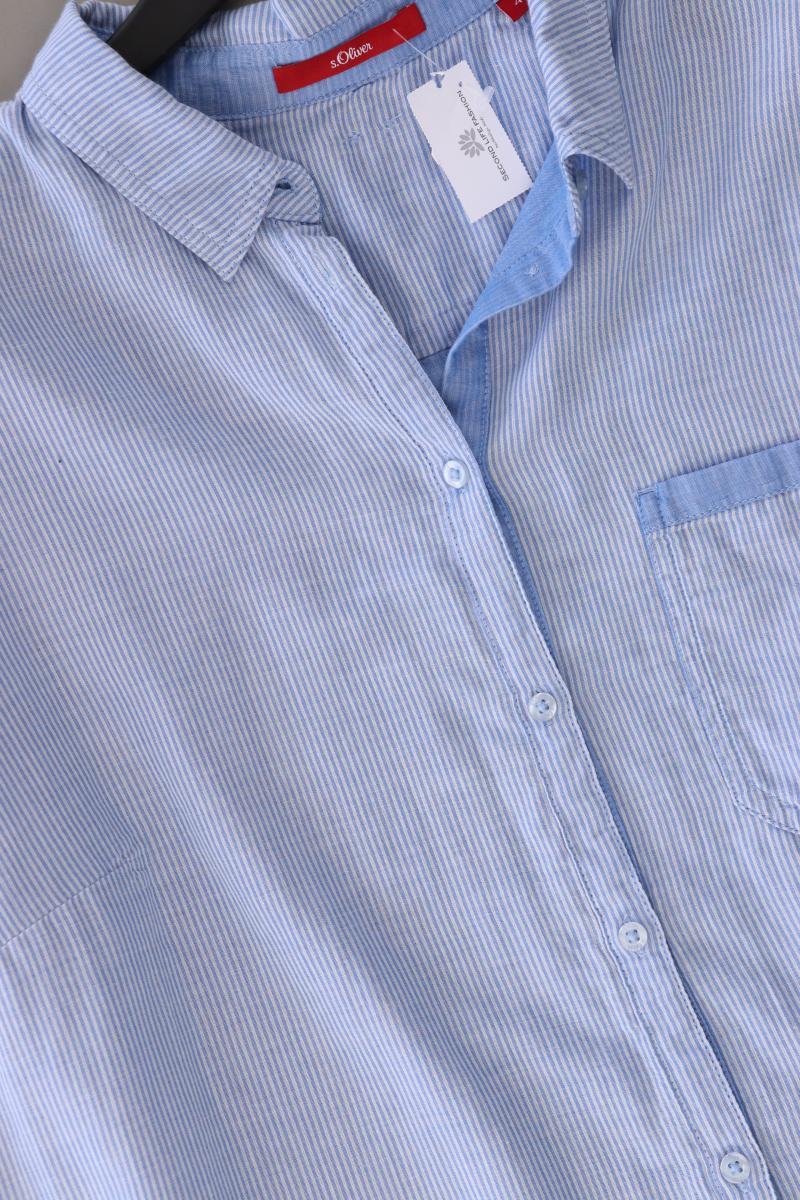 s.Oliver Langarmbluse Gr. 46 gestreift blau aus Viskose