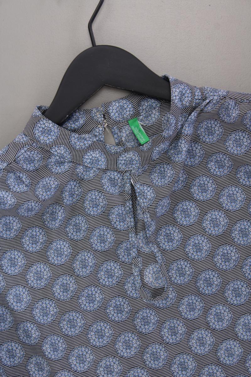 Benetton Langarmbluse Gr. 40 mit Blumenmuster blau