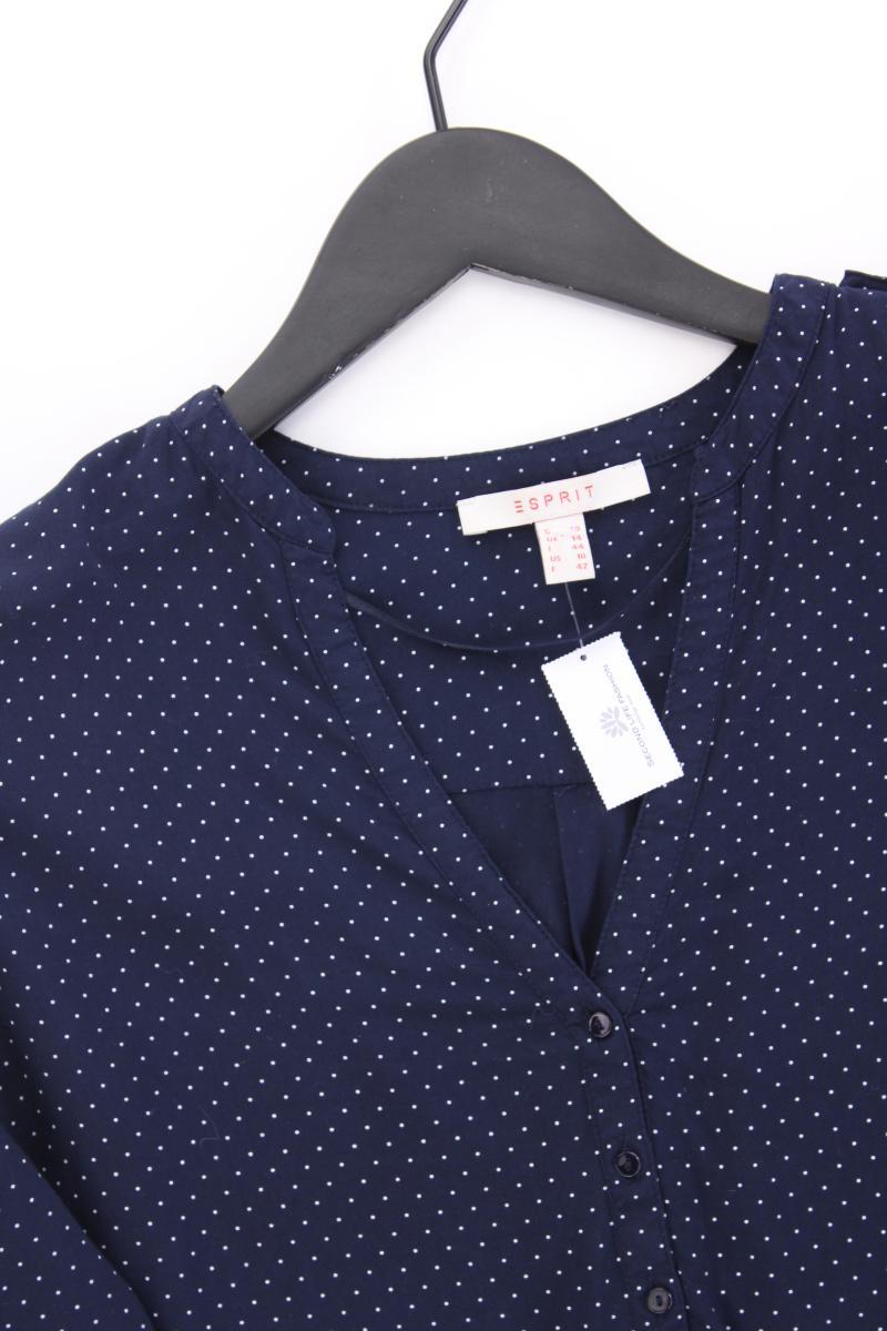 Esprit Classic Bluse Gr. 40 gepunktet 3/4 Ärmel blau aus Viskose