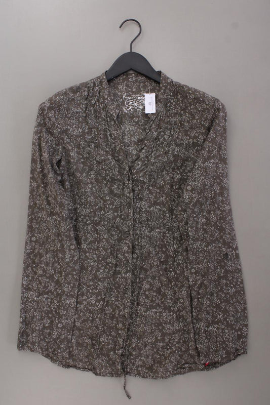 edc by Esprit Langarmbluse Gr. M mit Blumenmuster olivgrün aus Baumwolle