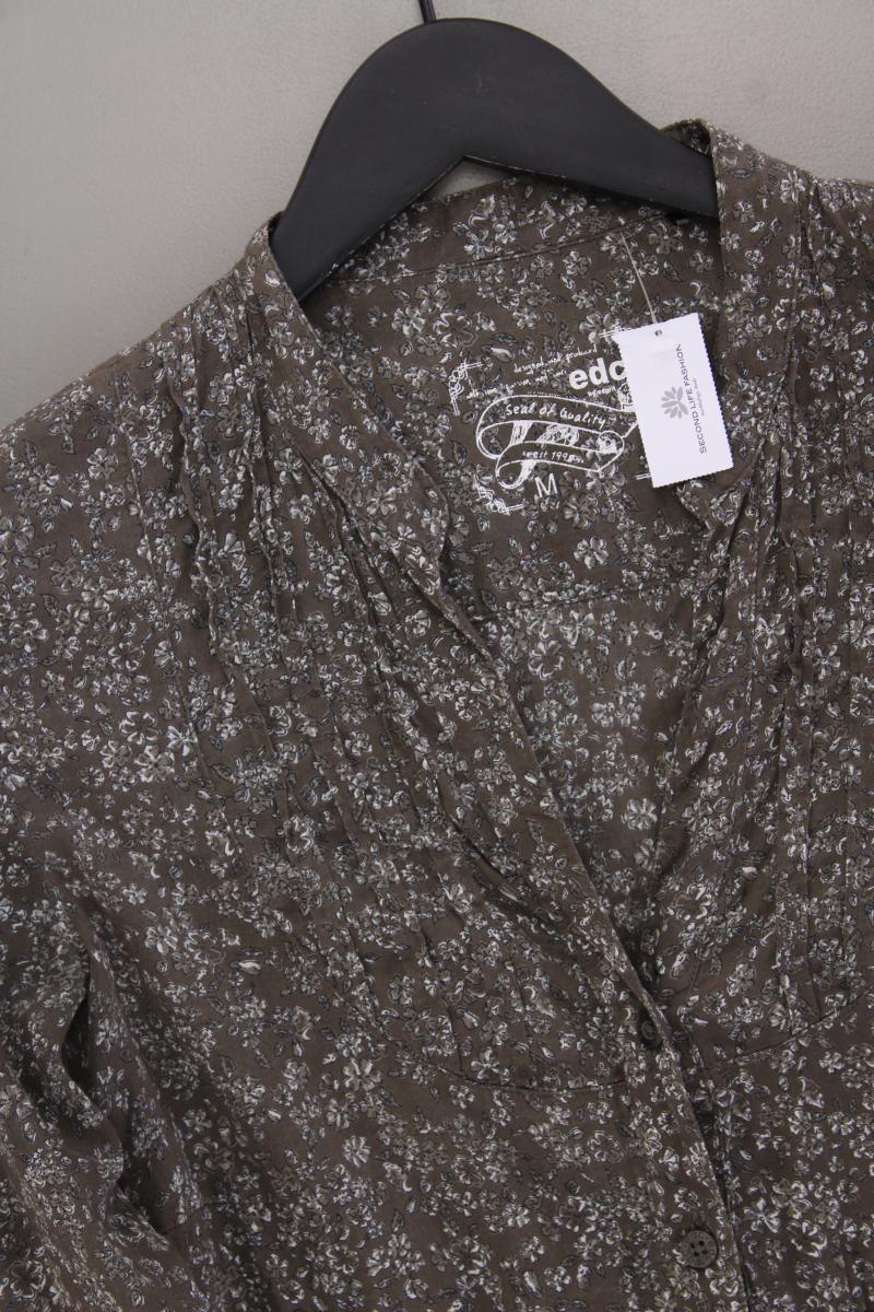 edc by Esprit Langarmbluse Gr. M mit Blumenmuster olivgrün aus Baumwolle