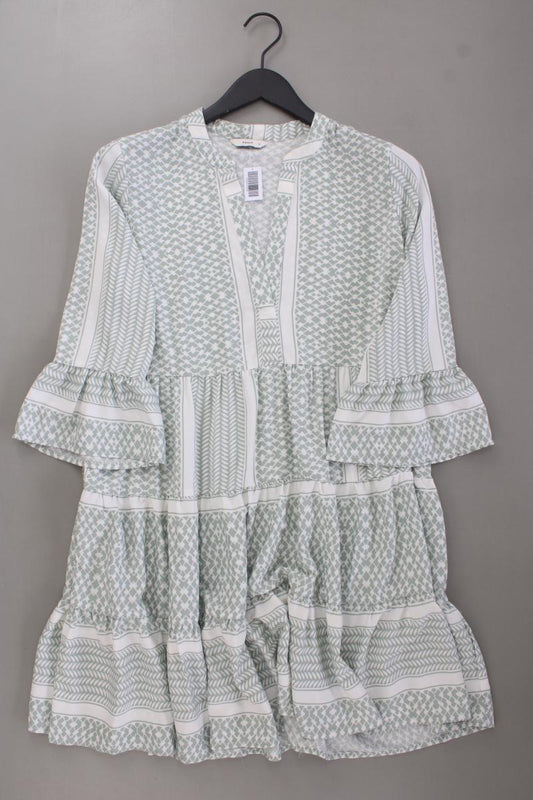 PIGALLE Midikleid Gr. L geometrisches Muster 3/4 Ärmel grün aus Polyester