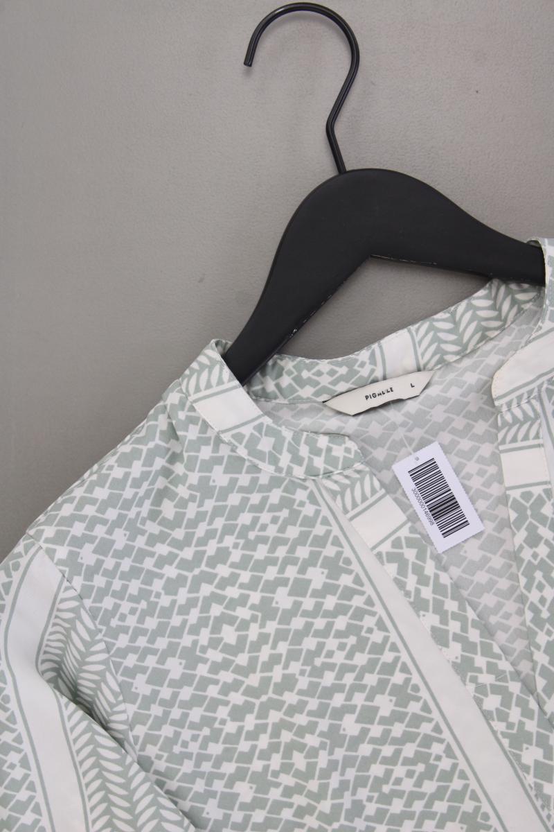 PIGALLE Midikleid Gr. L geometrisches Muster 3/4 Ärmel grün aus Polyester