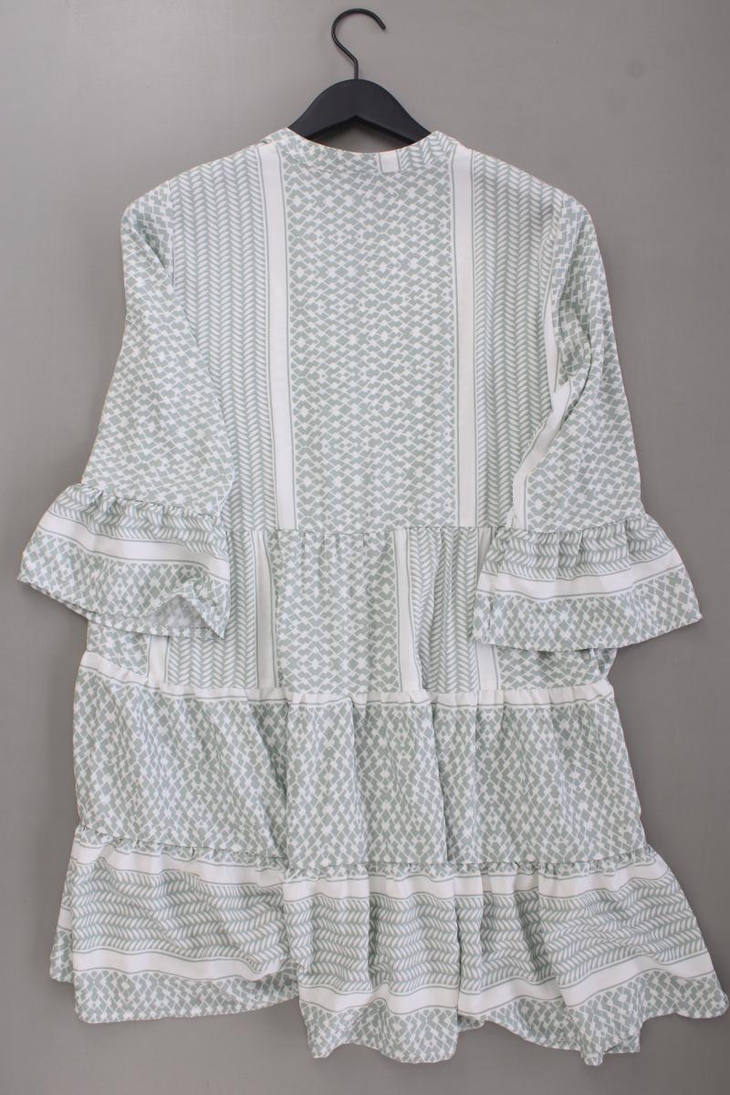 PIGALLE Midikleid Gr. L geometrisches Muster 3/4 Ärmel grün aus Polyester