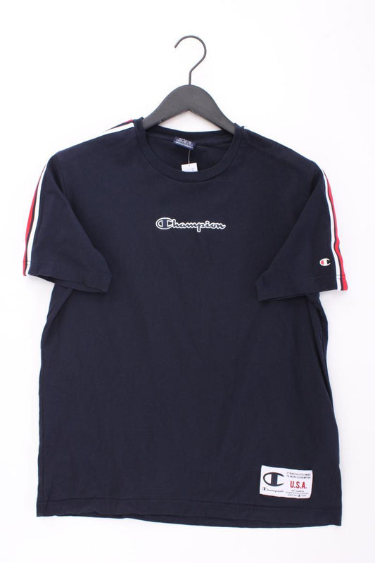 Champion T-Shirt für Herren Gr. M Kurzarm blau aus Baumwolle
