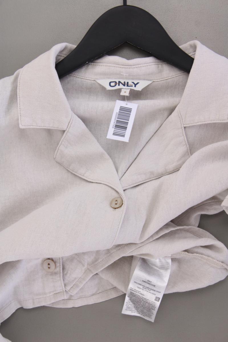 Only Bluse mit Leinen Gr. M Kurzarm creme