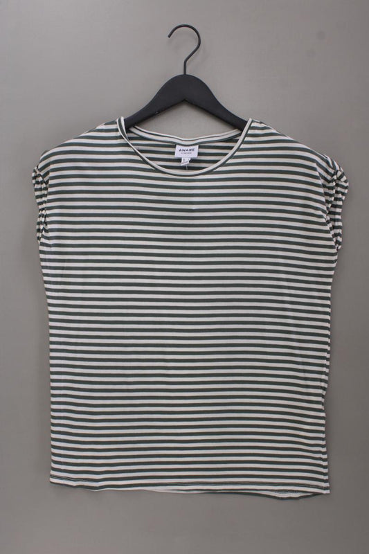 Aware by Vero Moda Shirt Gr. S gestreift Kurzarm olivgrün aus TENCEL