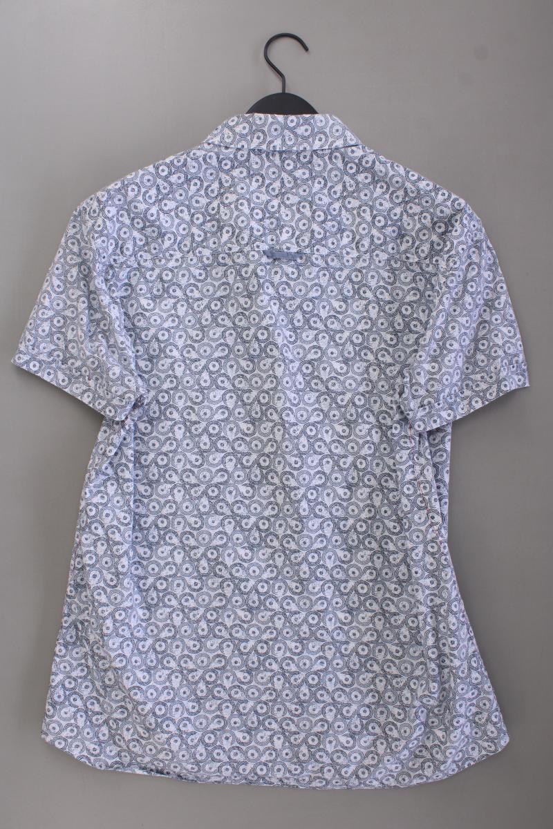 Mustang Kurzarmhemd für Herren Gr. XL geometrisches Muster grau