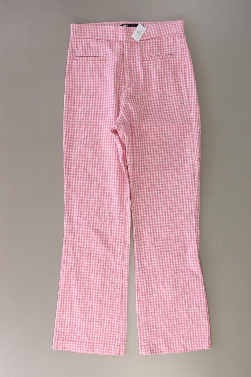 Zara Hose Gr. XS kariert rosa aus Baumwolle