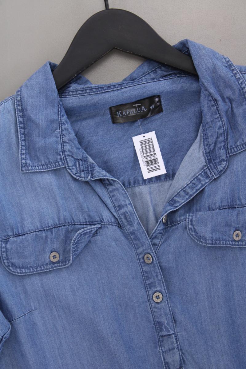 Kapalua Kleid Gr. 42 Kurzarm blau aus Lyocell