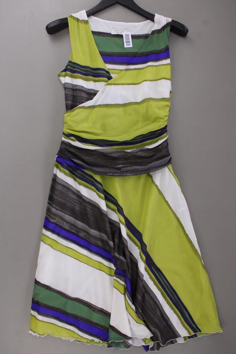 Apanage Stretchkleid Gr. 40 gestreift Ärmellos grün aus Nylon