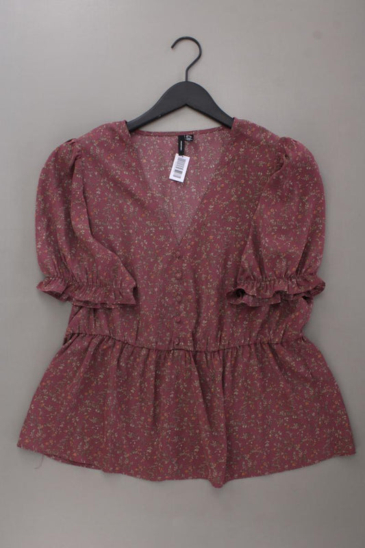 Vero Moda Bluse Gr. XL mit Blumenmuster Kurzarm lila aus Polyester