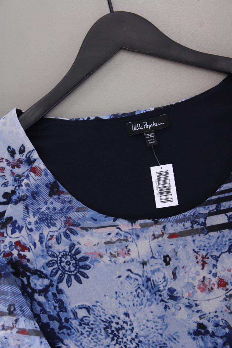 Ulla Popken Kurzarmbluse Gr. 50/52 blau aus Polyester
