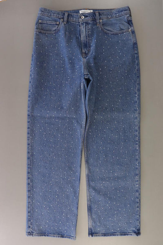 Abercrombie & Fitch The 90's Relaxed Jeans High Rise Gr. W32 blau aus Baumwolle