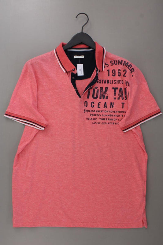 Tom Tailor Poloshirt Korallrot für Herren Gr. XL Kurzarm aus Baumwolle